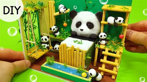 Diy Miniature Dollhouse Room Panda Room Decor Panda Panda Panda