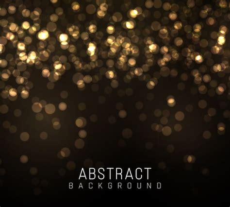 Gold Bokeh Blurred Light On Black Background Golden Lights Abstract