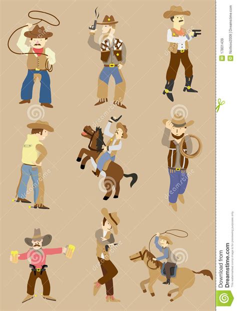 Cartoon Wild West Cowboy Icon Royalty Free Stock Images