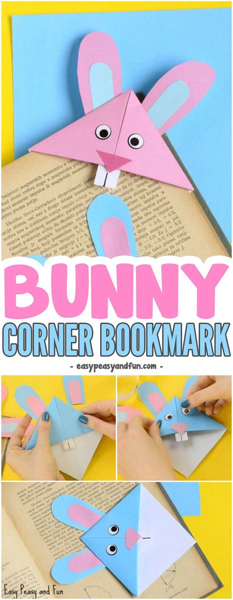 Easter Bunny Corner Bookmark Diy Origami For Kids Easter Crafts For