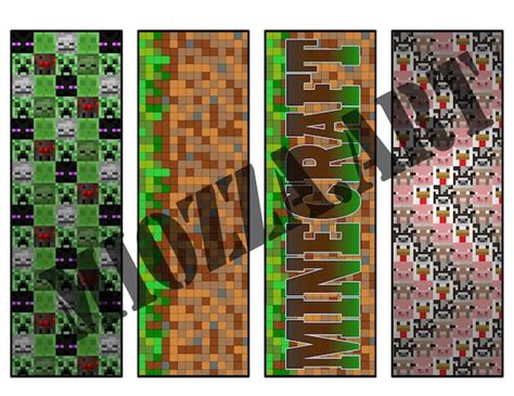 Free Printable Minecraft Bookmarks 10 Best Free Printable Minecraft