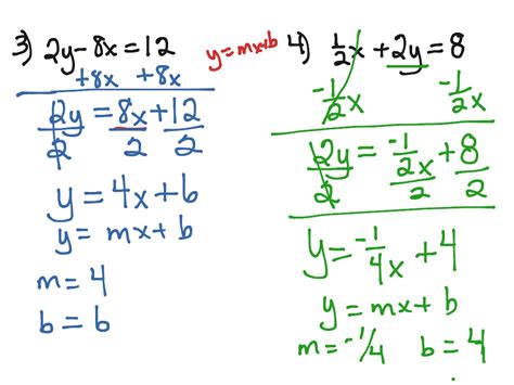 Showme Solving For Y In Y Mx B