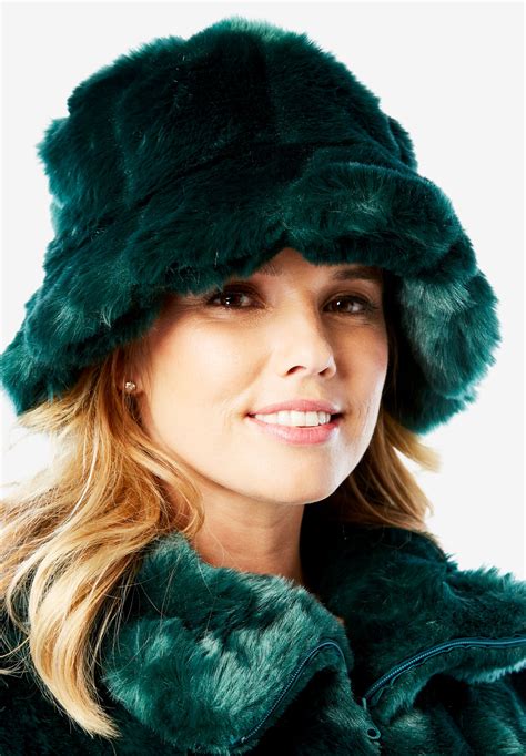Faux Fur Bucket Hat Plus Size Accessories Full Beauty