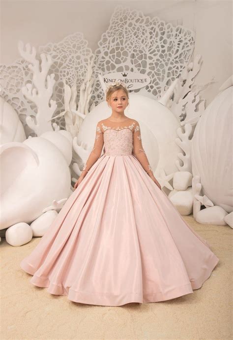 Blush Pink Flower Girl Dress Birthday Wedding Party Etsy Uk Vestidos De Princesa Para Niñas
