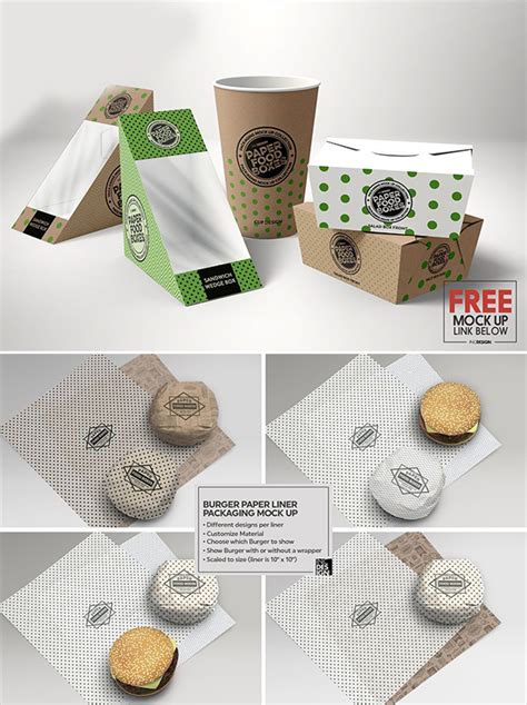 burger paper liner packaging mockup    high quality psd restaurant mockup