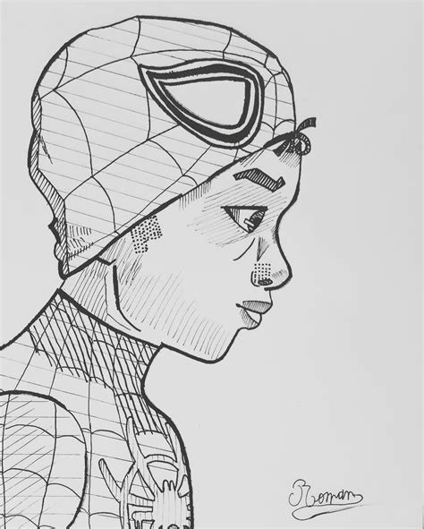 Miles Morales Hippie Drawing Marvel Art Drawings Spiderman Drawing