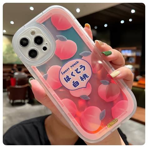 Cute Pink Peach Fruits Iphone Case For Iphone 7 8 Plus Se2 X Xr Xs 11