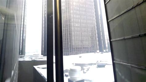 Gm Renaissance Center Elevator Through Glass Youtube