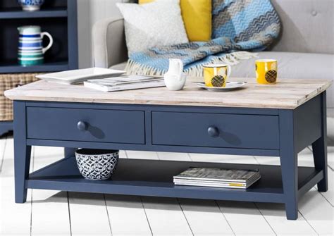 Check spelling or type a new query. Florence Navy Blue Coffee Table with 2 Drawers and Storage ...