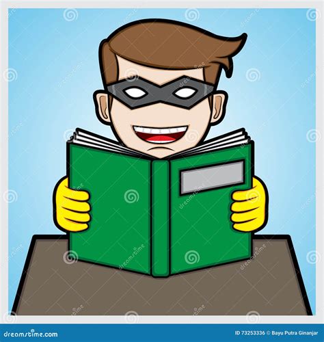 Superhero Reading A Book Stock Vector Illustration Of Characters