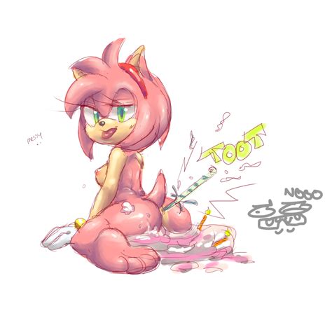 Rule 34 Amy Rose Ass Cake Color Fart Feet Female Female Only Food Fur