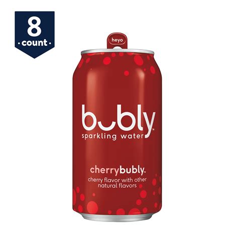 Bubly Sparkling Water Cherry 12 Oz Cans 8 Count