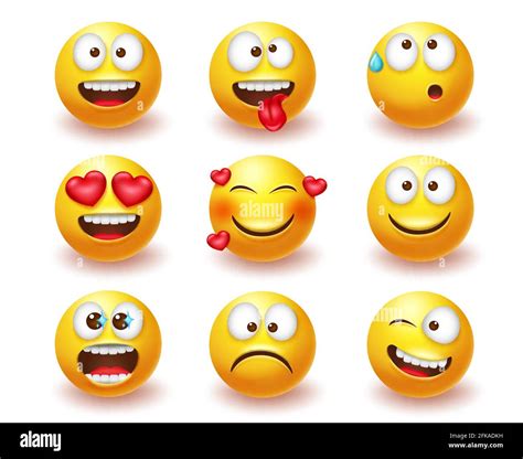 Conjunto De Vectores Emoticones De Smileys Emoticono 3d Personajes