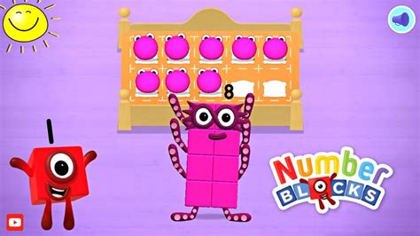 Numberblocks World App Meet Number Six And Eight Count The Numberblocks In The Bed Youtube