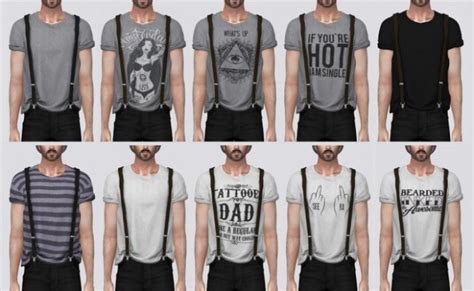 T Shirt With Suspenders Darte77 Custom Content For Ts4 Sims 4 Themelower
