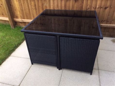 Garden table and chair sets are the perfect addition to any garden, and at homebase you'll find a wide selection to choose from. 5PC BLACK RATTAN CUBE TABLE CHAIR GARDEN FURNITURE SET OUTDOOR PATIO 4 SEATER | in Cheshunt ...