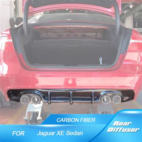 Carbon Fiber Rear Bumper Lip Diffuser Spoiler For Jaguar Xe Sedan