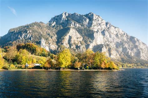 Lake Traunstein In Autumn Stock Image Image Of Landscape 65966495