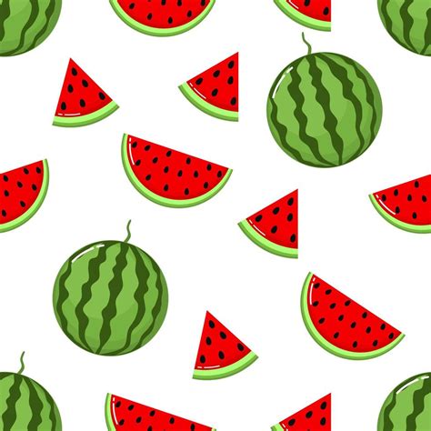 Red Watermelon Slices Seamless Pattern 691981 Vector Art At Vecteezy