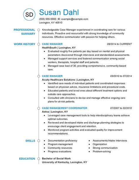 Case Manager Resume Examples | Social Services | LiveCareer