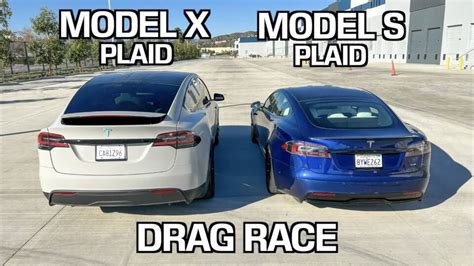Tesla Model S Plaid VS Model X Plaid DRAG RACE