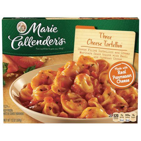Purchased pie approximately 2 weeks ago and had stored in freezer since purchased. Marie Callender's Frozen Dinner, Three Cheese Tortellini ...