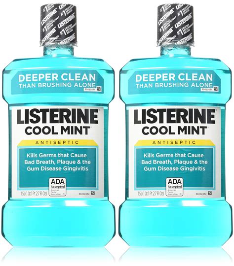 listerine antiseptic cool mint mouthwash 1 5 l 50 72 oz pack of 2