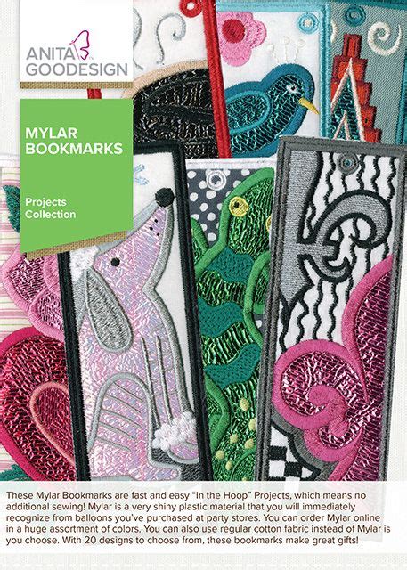 Mylar Bookmarks Machine Embroidery Designs Machine Embroidery