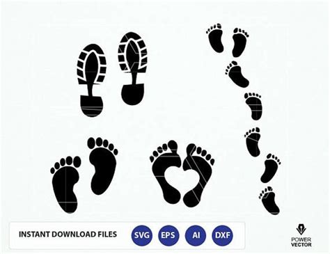 Human Footprints Shoe Prints Svg Baby Footprint Svg File