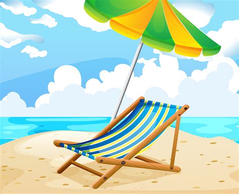 Ocean Scene With Seat And Umbrella On The Beach 357332