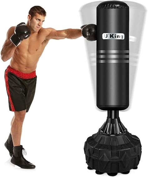 Uking Free Standing Boxing Punch Bag Heavy Duty Punching Bag With Strong Suction Base For Kick