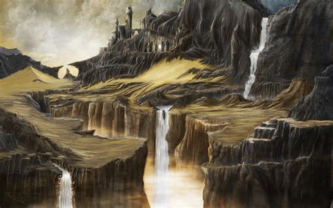 You can also upload and share your favorite wallpapers fantasy. Wallpaper : landscape, painting, waterfall, digital art ...