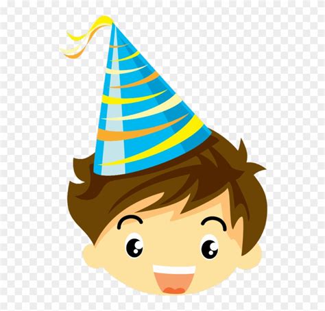 Boy In Birthday Hat Boy Celebrating Birthday Cartoon Clipart