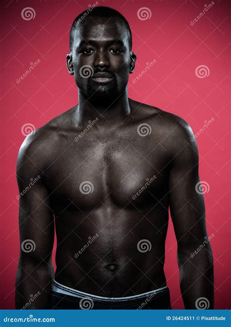 Jeune Homme Africain De Torse Nu Beau Image Stock Image Du Censure