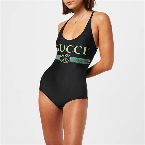 Gucci Sparkling Fake Logo Swimsuit Women One Piece Swimsuits