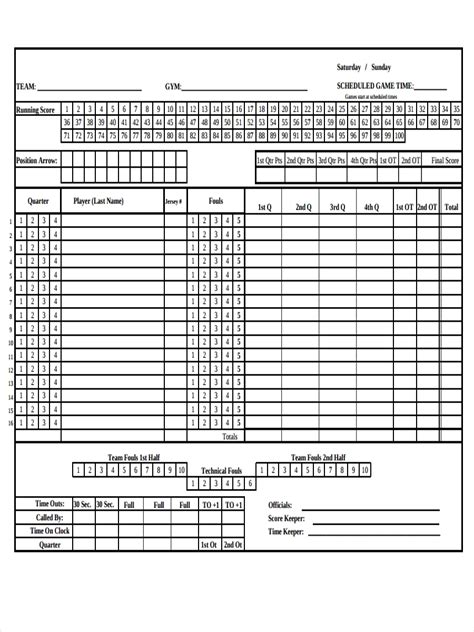 Score Sheet Templates 24 Printable Word And Excel Formats