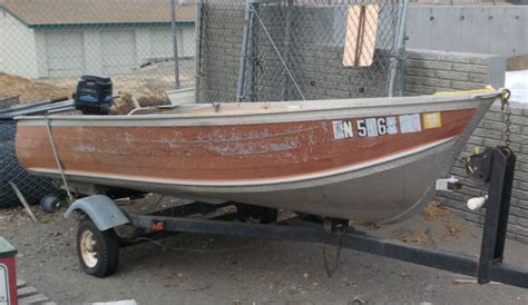 Sears Gamefisher Aluminum Boat With Mercury Motor And Trailer For Sale