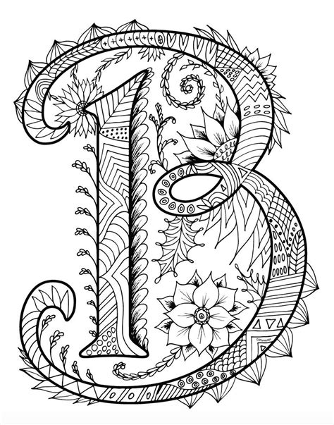 Alphabet Coloring Pages Zentangle Coloring Book For Adults And Children