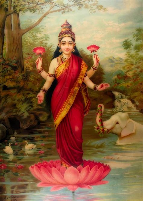 Lakshmi Goddess Of Fortune Wealth Prosperity Painting By Mountain