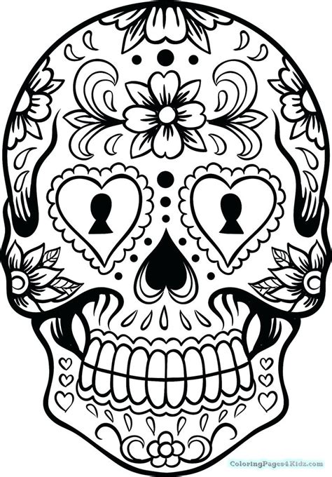 Simple sugar skull coloring page from sugar skulls category. Girly Skull Coloring Pages at GetColorings.com | Free ...