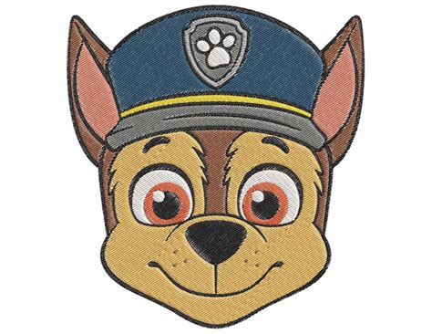 Paw Patrol Chase Face Embroidery Design Etsy