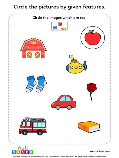 Circle Pictures By Feature Fun Image Sorting Worksheet 1 Autispark