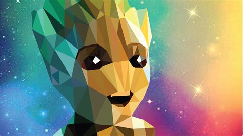 2560x1440 Baby Groot Low Poly Portrait 1440p Resolution Hd 4k Wallpapers Images Backgrounds
