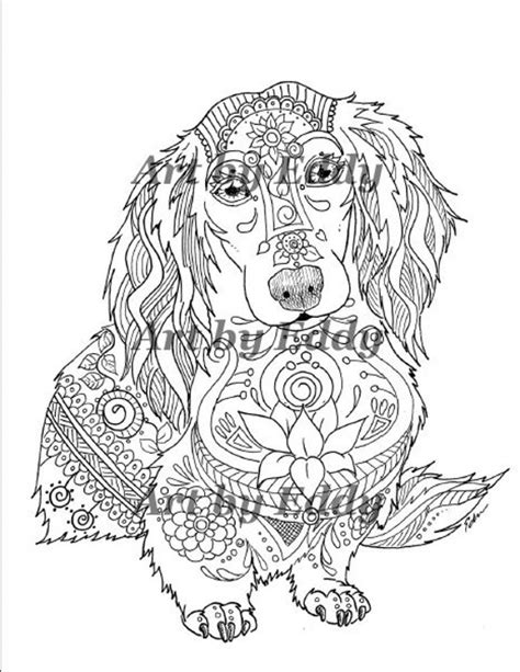 Art Of Dachshund Single Coloring Page