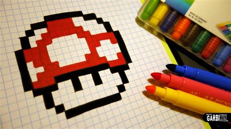 Pixel art nourriture art multicolore modele dessin pixel dessins minecraft. Handmade Pixel Art - How To Draw a Mushroom #pixelart ...