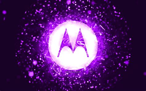 Download Wallpapers Motorola Violet Logo 4k Violet Neon Lights