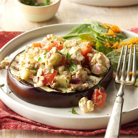 Grilled Eggplant With Feta Relish Recipe Taste Of Home