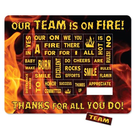 Our Team Is On Fire Theme Punch Out Praise Picture Frame Magnet