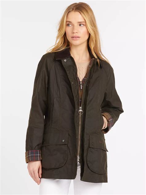 Barbour Classic Beadnell Waxed Jacket Olive At John Lewis And Partners