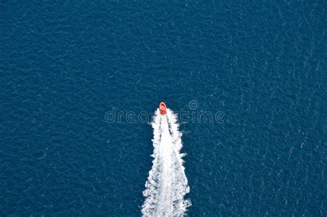 Boat Sea Aerial View Top View Boat Drone Photo Stock Photo Image